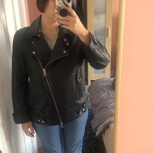 all saints leather jacket size